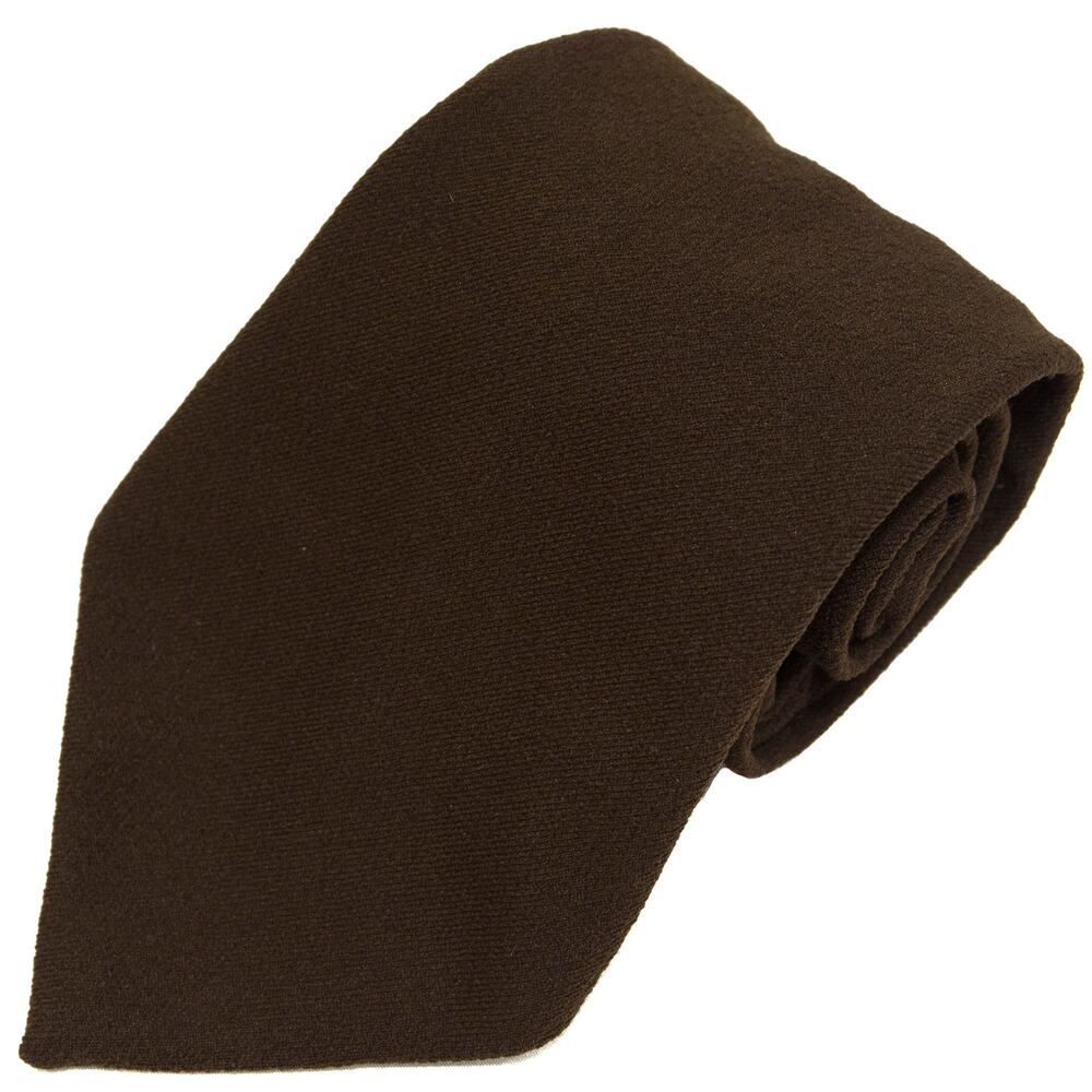 Vintage Brown Double Knit 60's 70's Polyester Necktie